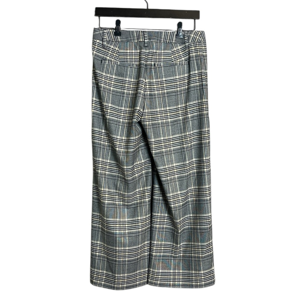 Banana Republic Black White and Yellow Plaid Everybody Wide Leg Cropped Pants 4 - Picture 5 of 11